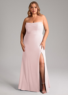 Azazie Saige Bridesmaid Dresses Blushing Pink A-Line Off the Shoulder Chiffon Convertible Dress image16