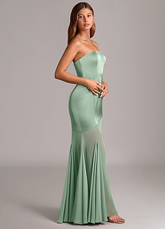 Azazie Uma Bridesmaid Dresses Agave Mermaid Strapless Chiffon Convertible Dress image4