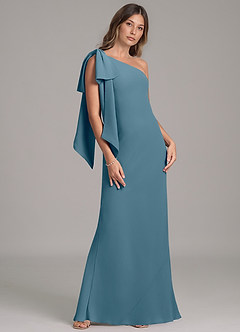 Azazie Capri Bridesmaid Dresses Bermuda A-Line One Shoulder Chiffon Dress image4