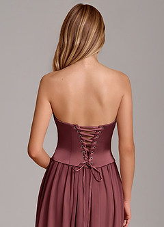 Azazie Cadence Suknie dla druhen Linia A Gorset Satyna elastyczna Do ziemi Sukienka image6