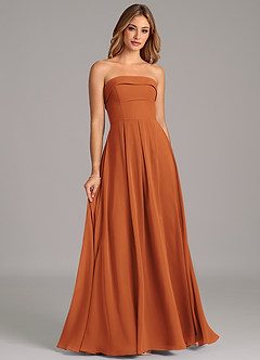 Azazie Lucienne Bridesmaid Dresses Cinnamon A-Line Strapless Chiffon Convertible Dress image3