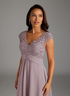 Azazie Irmeli Mother of the Bride Dresses Dusk A-Line Lace Chiffon Dress image5