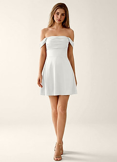 Sidonie White Satin Lace Up Back Mini Dress image5