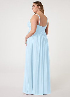 Azazie Chanel Bridesmaid Dresses Sky Blue A-Line Pleated Chiffon Dress image9