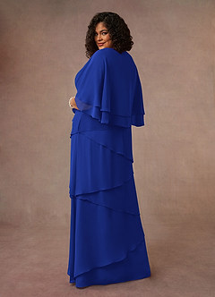 Azazie OHara Mother of the Bride Dresses Royal Blue A-Line V-Neck Chiffon Dress image11
