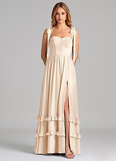 Azazie Anastacia 신부 들러리 드레스 A라인 스윗하트 네크라인 쉬폰 바닥 길이 드레스 image6