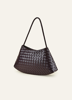 front Woven PU Leather Shoulder Bag