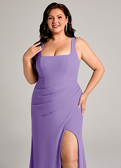 Azazie Mero Jurken voor bruidsmeisjes Jurk van Chiffon met Kolom Geplooid Tahiti image14