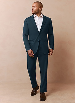 front Savile Sarcelle Costume en laine mélangée