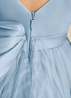 Azazie Pear Flower Girl Dresses Powder Blue Ball-Gown Bow Tulle Dress image7