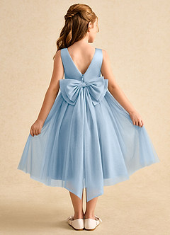 Azazie Winnie Robe Demoiselle D'honneur Fillette Robe Princesse en Tulle Arc Poudre Bleue image1