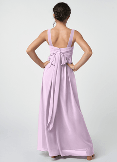Azazie Kora Junior Frosted Lilac A-Line Pleated Chiffon Dress image2