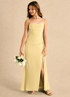 Azazie Moxie Girls Formal Flower Girl Klänningar Klänning A-linje i Chiffong Spets image5
