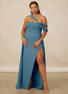 Christian Siriano Bridal for Azazie 1014 Bridesmaid Dresses Bermuda A-Line Off the Shoulder Chiffon Dress image12