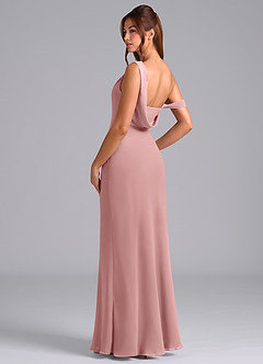 Azazie Madelyn Bridesmaid Dresses Dusty Rose Mermaid One Shoulder Chiffon Convertible Dress image6