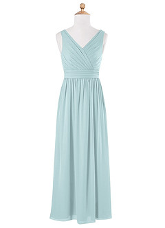 Azazie Kora Junior Mist A-Line Pleated Chiffon Dress image5
