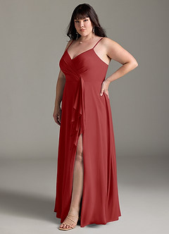 Azazie Akita Bridesmaid Dresses Rust A-Line Chiffon Dress image8