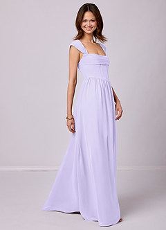 Barbie ♥ Azazie Bridesmaid Dresses Lilac A-Line Corset Chiffon Dress image3