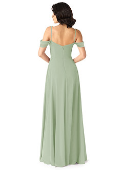 Azazie Tancie Abiti da Damigella Abito Convertibile A-Line in Chiffon a Spalla Scoperta Verde Salvia image2