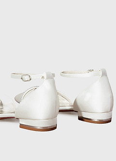 front Satin Crystal Strap Flats