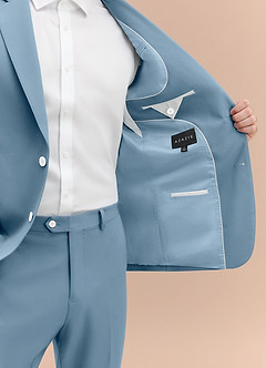 front James Light Blue Structured Stretch Suit Jacket