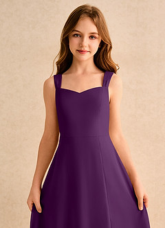 Azazie Makani Girls Formal Flower Girl Dresses Grape A-Line Sweetheart Neckline Chiffon Dress image6