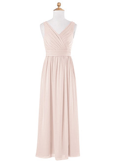 Azazie Kora Junior Rose Petal A-Line Pleated Chiffon Dress image5