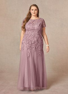 Azazie Laurie Mother of the Bride Dresses Dusty Rose Mermaid Scoop Sequins Tulle Dress image8