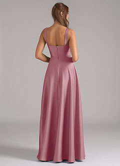 Azazie Shaude Bridesmaid Dresses Vintage Mauve A-Line Pleated Stretch Satin Dress image6