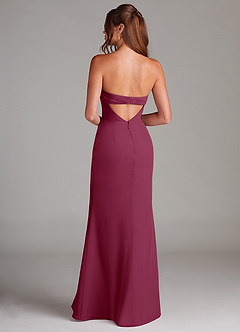 Azazie Leonis Jurken voor bruidsmeisjes Converteerbaar Jurk van Chiffon met Kolom Strapless Moerbei image5