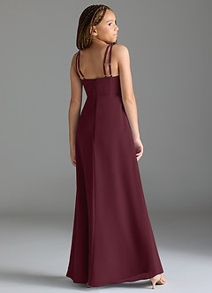 Azazie Leo Junior Cabernet Mermaid Pleated Chiffon Dress image5