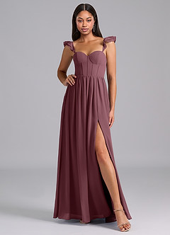 Azazie Denisse Bridesmaid Dresses Sangria A-Line Ruched Chiffon Dress image5