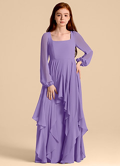 Azazie Clara Junior Tahiti A-Line Blouson Chiffon Dress image5