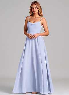 Azazie Elle Bridesmaid Dresses Lavender A-Line Pleated Chiffon Dress image4