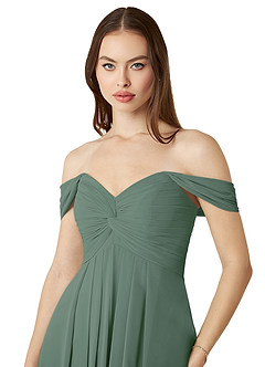 Azazie Vicenta Final Sale Vintage Mauve A-Line Off the Shoulder Chiffon Convertible Dress image7