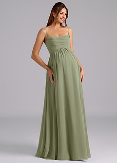 Azazie Saige Maternity Bridesmaid Dresses A-Line Pleated Chiffon Floor-Length Dress image7