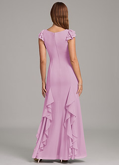 Azazie Nessa Bridesmaid Dresses Candy Pink A-Line Chiffon Dress image2