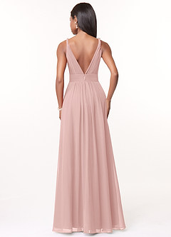 Azazie Maren Brudtärnklänningar Klä av A-Linje i Chiffong Plisserad Puderrosa image2