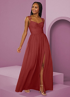 Barbie ♥ Azazie Vestidos de damas de honor Vestido de Óxido de Gasa de Corte en A con Plisado image15