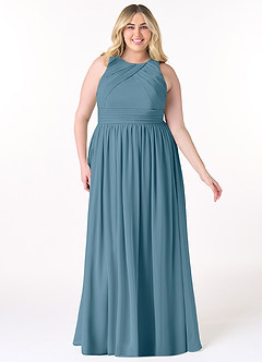 Azazie Harper Jurken voor bruidsmeisjes Jurk van Chiffon met A-Lijn Geplooid Bermuda image6