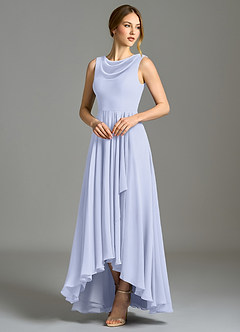 Azazie Wonderland Bridesmaid Dresses Lavender A-Line Pleated Chiffon Dress image3