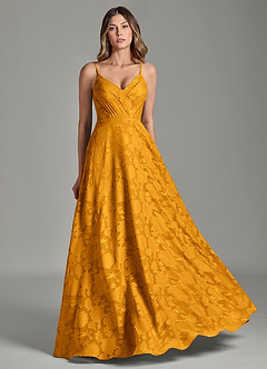 Azazie Amani Brudtärnklänningar Klä av A-Linje i Blommig Utbrändhet Plisserad Knäck image5