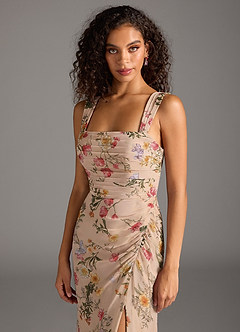 Azazie Jesaphine Brautjungfernkleider Etui Schleifen Chiffon Kleid Rosenblüten image4