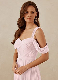 Christian Siriano Bridal for Azazie 1013 Bridesmaid Dresses Blushing Pink A-Line Off the Shoulder Chiffon Dress image2