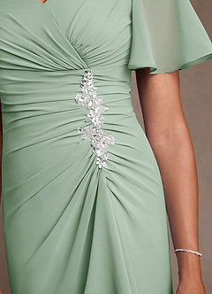 Azazie Suffolk Abiti per la Madre della Sposa Abito A-Line in Chiffon Plissettato Agave image5