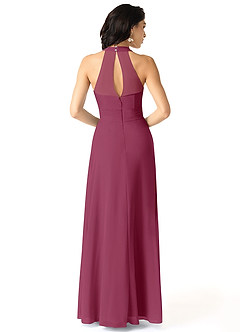 Azazie Danica Bridesmaid Dresses Mulberry A-Line Pleated Chiffon Dress image2