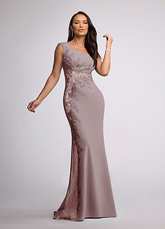 Azazie Juliane Mother of the Bride Dresses Vintage Mauve Mermaid Sequins Lace Dress image1