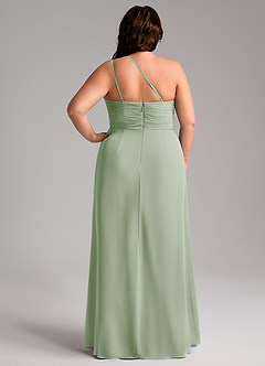 Azazie Eren Bridesmaid Dresses Dusty Sage Sheath One Shoulder Chiffon Dress image9