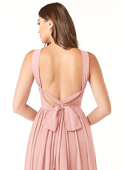 Azazie Dionne Final Sale Grape A-Line Corset Chiffon Dress image3