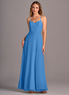 Azazie Mei Bridesmaid Dresses Blue Jay A-Line Chiffon Dress image1